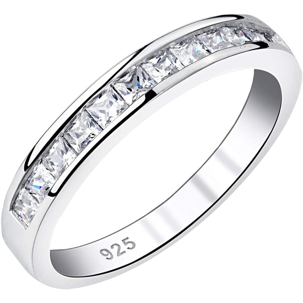 💎 0.8ctw CZ Eternity Ring – 925 Sterling Silver 💋